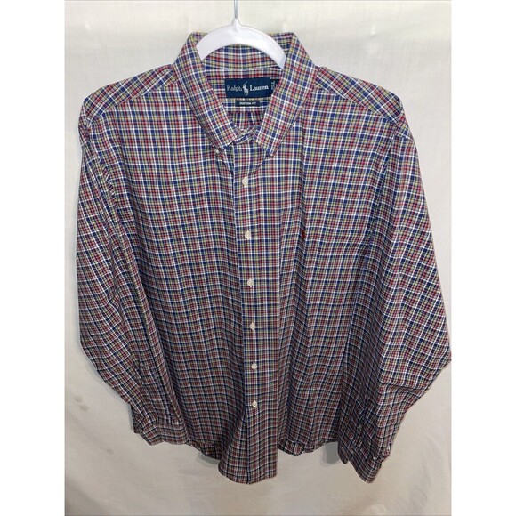 Polo Ralph Lauren Men’s Dress Shirt Sz XL Multicolor Plaid Business Formal City - Picture 1 of 12